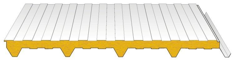 Stahlblech mit 25 µ Polyesterlack 0,5 mm (außen) / 0,4 mm (innen) Polyurethan-Hartschaum 30 mm 40 mm 0,81