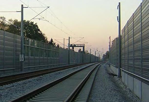 Beispiel 3: ABS Ingolstadt - München - München-Obermenzing (km 7) Fazit Lärmschutzwände verfolgen in erster Linie das ureigene Ziel einer Lärmminderung.