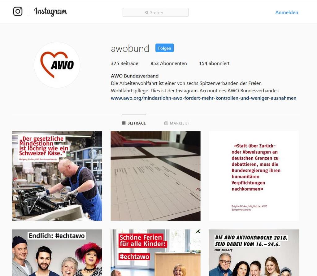 Instagram - Best Practice AWO Bundesverband https://www.instagram.