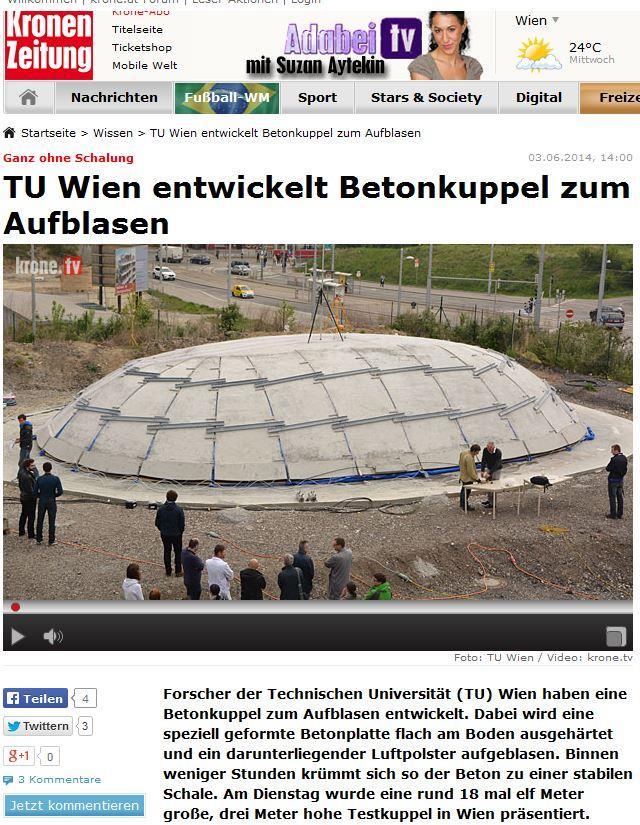 TU Wien entwickelt Betonkuppel