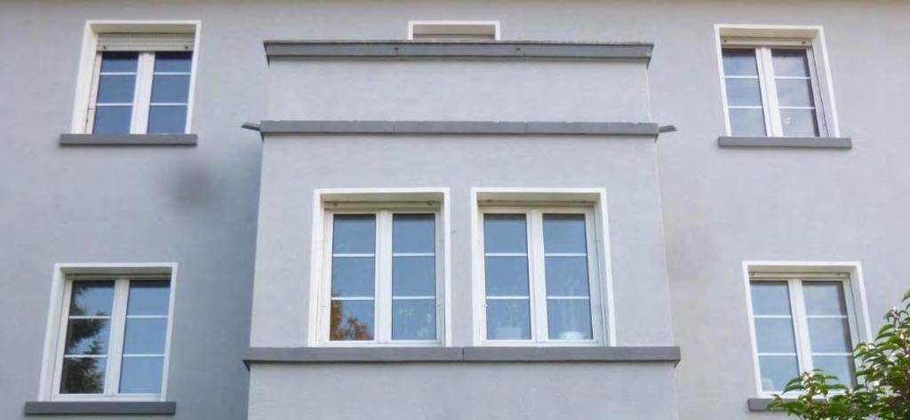 Ortsbildanalyse Gebäudetyp B Baudetails Lochfassade mit stehenden Fensterformaten