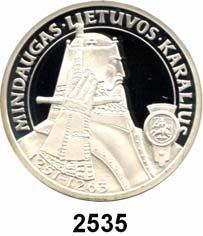 Litu 1995. 5. Jahrestag der Wiedererrichtung der Republik Litauen Schön 28. KM 98.