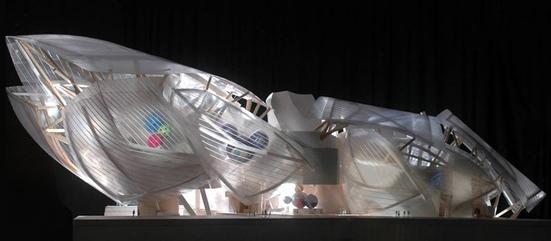 Modell 1:50 der Fondation Louis Vuitton, Gehry Partners, Los Angeles.