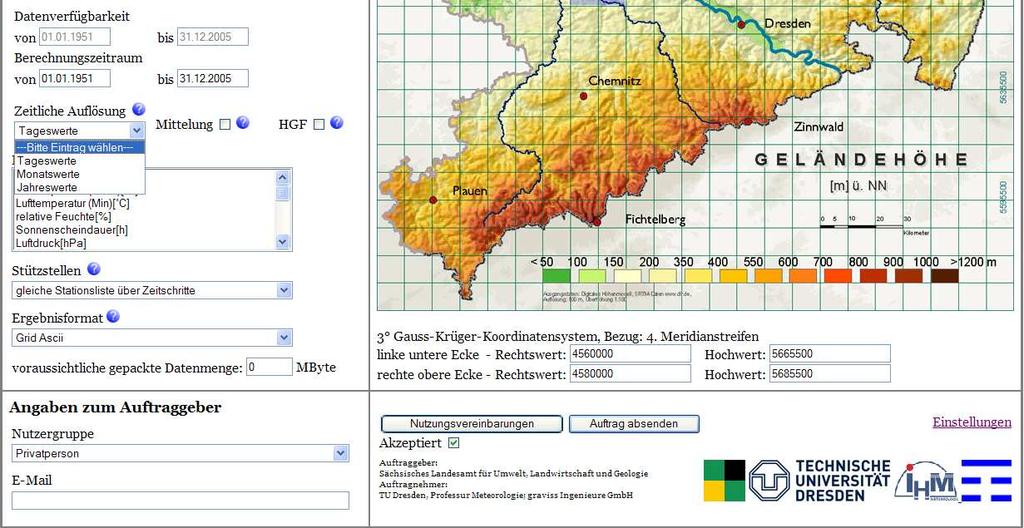 für im 10 x 10 km Raster mit 0,5 x 0,5 km