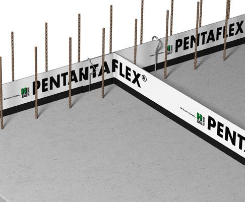 PENTAFLEX KB Einbauhinweise 5. PENTAFLEX KB mit einem Haltebügel pro Meter an der Bewehrung befestigen. Hier stehen vier verschiedene Befestigungsvarianten zur Auswahl. (Siehe Seite 16 6.