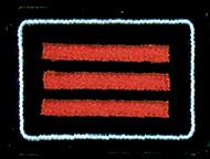 Dienstgradabzeichen Schwarzes Stoffabzeichen mit roten, silber- oder goldfarbenen Balken, Größe 8 x 60 mm Träger Balken
