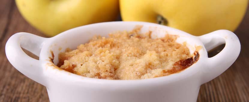 EASY APPLE CRUMBLE Contributor: April Crowe 3 apples, peeled and chopped ¼ cup water 1 tbsp brown sugar ⅓ cup plain flour ⅓ cup brown sugar ⅓ cup muesli 3 tbsp melted butter Cinnamon to taste 1.