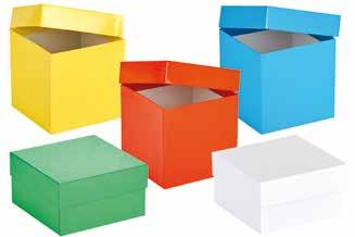 Kryo-Boxen aus Karton, Format 136 x 136 mm und Rastereinsätze Kryo-Boxen aus Karton, Format 136 x 136 mm Aus tiefkältebeständigem Karton.