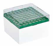 Kryo-Boxen mit Rastereinsatz aus PC, Format 132 x 132 mm und 76 x 76 mm Kryo-Boxen mit Rastereinsatz aus PC, Format 132 x 132 mm und 76 x 76 mm IVD Aus hochwertigem, farbigem Polycarbonat (PC).