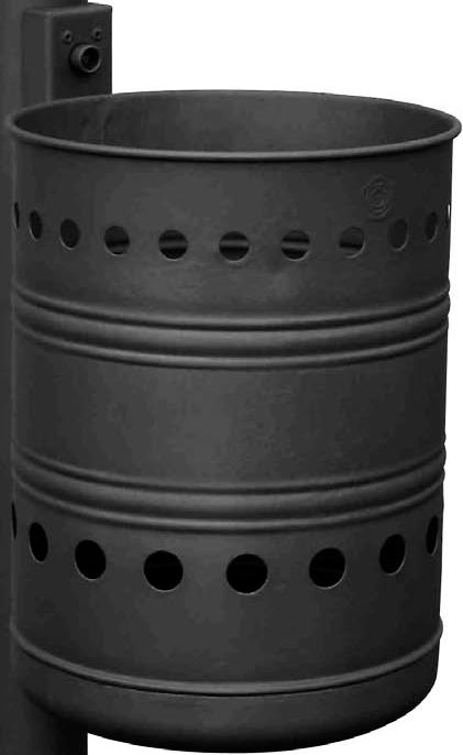 Abfallbehälter Serie 500 UEL ZEN Werkstoff Farben Ausführung Stahlblech feuerverzinkt nach DIN EN ISO 1461 nur feuerverzinkt oder mit Farbbeschichtung (Standard: Nasslackierung, auf Wunsch auch