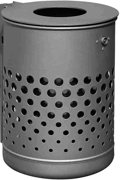 Abfallbehälter Serie 600 UEL ZEN Werkstoff Farben Ausführung Stahlblech feuerverzinkt nach DIN EN ISO 1461 nur feuerverzinkt oder mit Farbbeschichtung (Standard: Nasslackierung, auf Wunsch auch