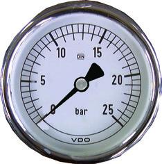 Löschwasserförderung über lange Schlauchstrecken) Ausgangsdruck-Manometer z Schwarze Skala 0 bis 25 bar Zeigt den Ausgangsdruck als Überdruck an 1.3.