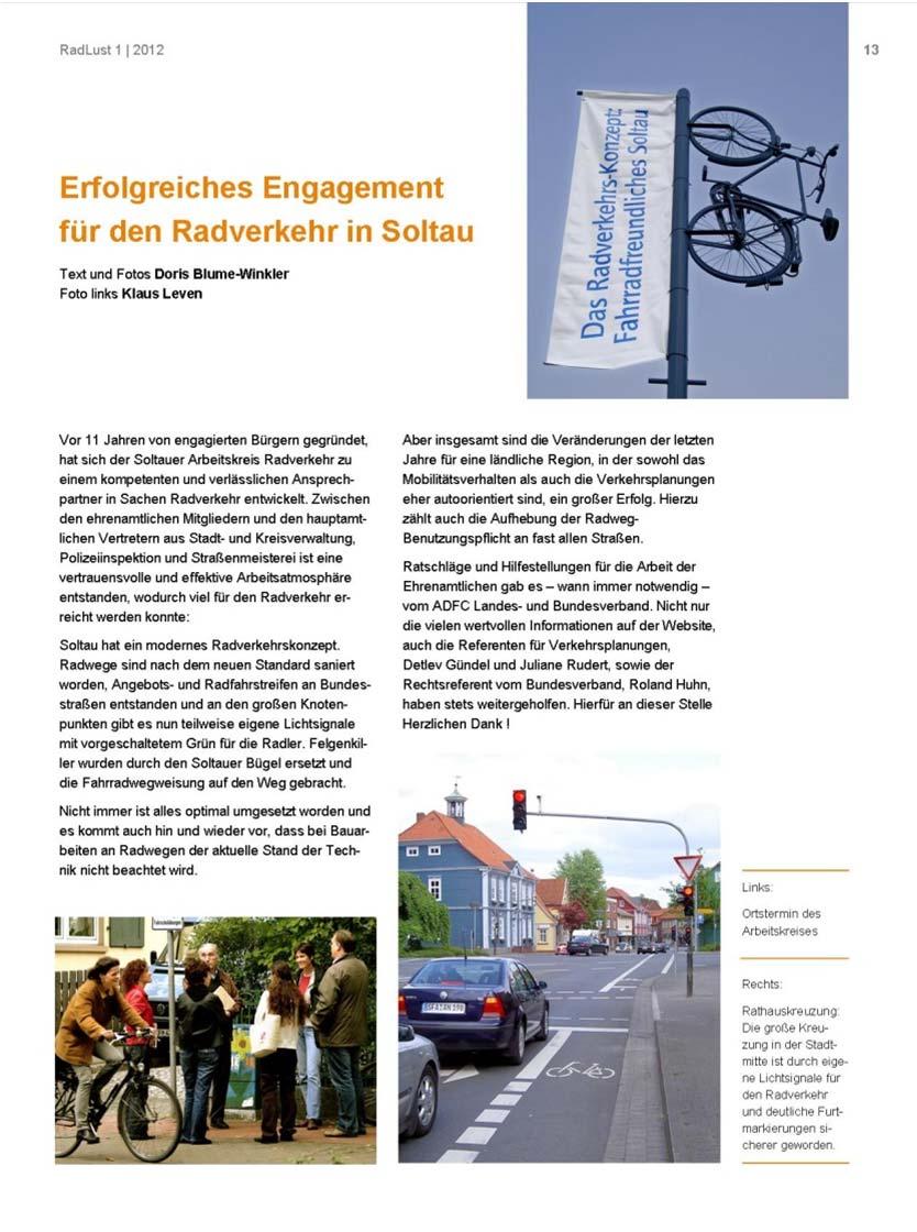 Öffentlichkeitsarbeit RadLust Themen: Radverkehr in Eure Aktionen &