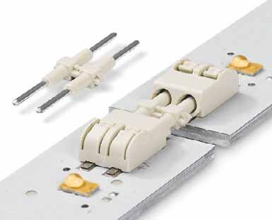 4 Band 2 Verbindungselemente für SMD-Leiterplattenklemmen mit Betätigungsdrückern, 0,7 mm 2, Rastermaß 4 mm Serie 2060 Verbindungselement zum vereinfachten Aneinanderreihen von LED-Platinen Einfache