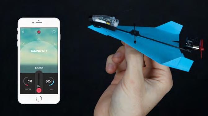 Prototyp 1 POWERUP DART App controlled paper airplane Link: https://www.kickstarter.