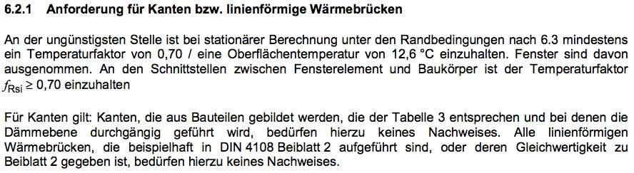 DIN 4108-2, Auszug aus Abschnitt 5.