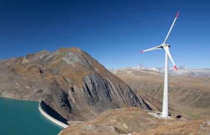 Windenergie Windstrom für 800 Haushalte Mit der Fertigstellung der ersten Windenergieanlage über dem Gries-Stausee haben die Walliser Firma SwissWinds und ihre Partner den Grundstein für den ersten