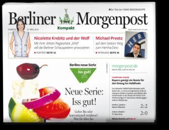 ist die Berliner Morgenpost und die Berliner Morgenpost Kompakt als eine Belegungseinheit mit zwei Formaten (Formate siehe aktuell gültige Preisliste der Berliner Morgenpost).