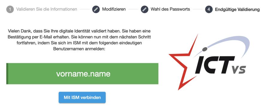 Überprüfen Sie nun Ihre persönlichen Daten ein letztes Mal, bevor Sie Ihre digitale Identität validieren.