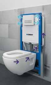 Die innovative Geruchsabsaugung aus der WC-Keramik lässt sich mit verschiedenen Lösungen ins Bad bringen: Mit Geberit DuoFresh, der Geruchsabsaugung hinter der Betätigungsplatte, mit dem Sanitärmodul