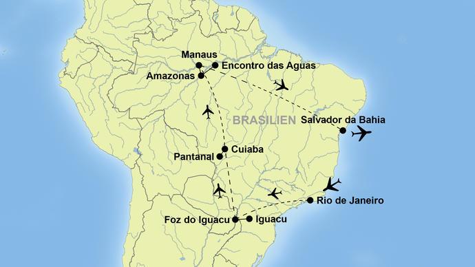 Reiseverlauf 1. Tag: Wien Rio de Janeiro Flug mit Umsteigen nach Rio de Janeiro. 2. Tag: Rio de Janeiro der werden wir bereits von unserer örtlichen Reiseleitung empfangen. Transfer zu unserem Hotel.