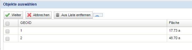 davon wieder gelöscht werden: 1. Nutzungsfläche mit mehreren Teilflächen erstellen. 2.