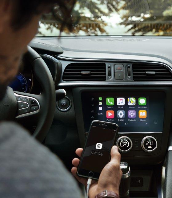 Mit Android Auto, 2 oder Apple CarPlay, 2 haben Sie auf diesem Bild schirm Zugriff auf die Apps Ihres Smartphones.