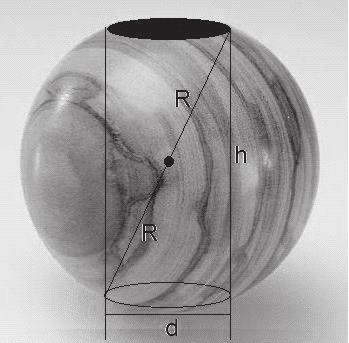 Beipiel 5: In eine kugelförmige e u Holz vom Rdiu R wird ein drehzylinderförmiger Gleintz mit größtem olumen eingerbeitet.