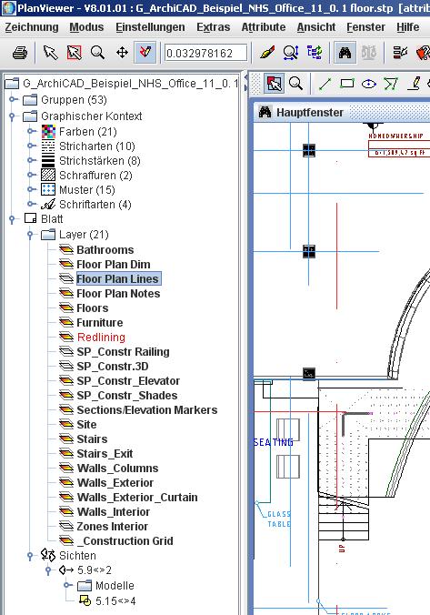 2 Allgemeines zum Redlining 2.1 Der Redlining-Layer In der Baumstruktur im linken Teil des PlanViewer-Fensters, unter dem Eintrag Blatt, werden alle in der Zeichnung definierten Layer angezeigt.