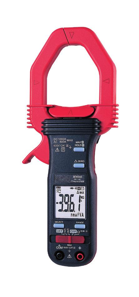 5 % + 6d Lieferung mit Etui CA02, Messleitungen, Draht- Temperatursonde und Batterien Optionen: Software (SX/BR15X), Adapter zu Temperatursonde Typ K (BKB32), Temperatursonden BM 155: AC TRMS Pince