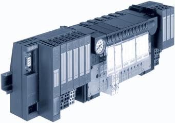 Elektrisches/pneumatisches Automatisierungssystem AirLINE Typ 8644 kombinierbar mit Siemens ET 200S kompatibel Kombination von Feldbus, Pilotventilen und I/O-Modulen Hohe Flexibilität Optionale