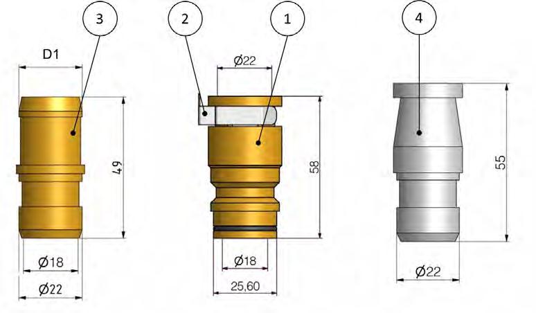 Füller-Anschluss Typ A Schlauch-Durchmesser 22-25 mm Extra Blindstopfen 59.00.10.30 Artikel-Nr. / # Pos.