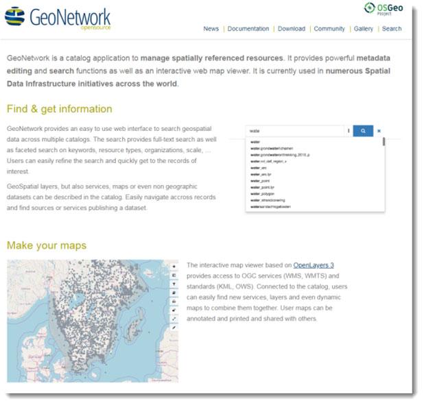 Applikationsserver: Portal Server Geonetwork OpenSource: awidely used catalog application to manage spatially referenced resources https://geonetwork