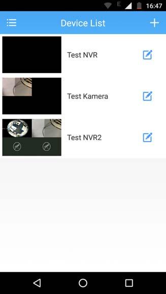 Die geladenen Geräte (NVR/Kamera) finden Sie nun in der Übersicht (Device List).