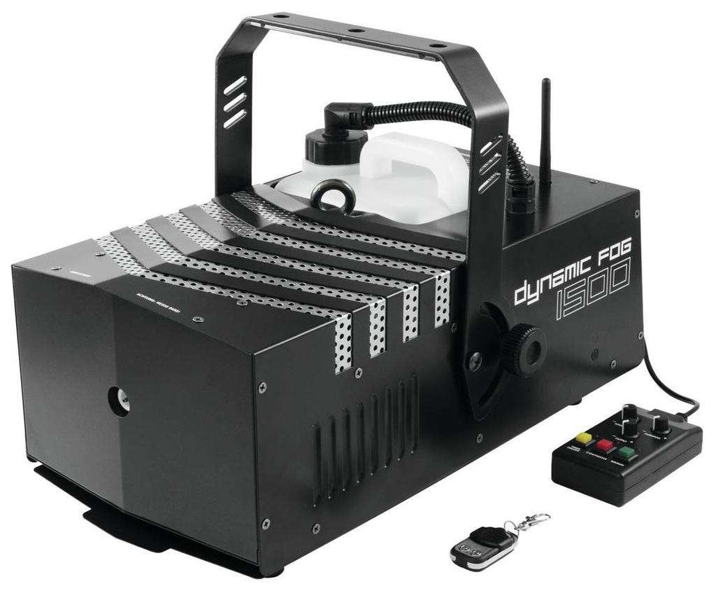 2x Eurolite Dynamic Fog 1500 Flex Outdoor Nebelmaschinen DMX-Nebelmaschine mit Timer-, Funkfernsteuerung und variablem Ausstoßwinkel leistungsstarke Nebelmaschine mit vertikal verstellbarem