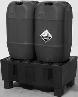18447-8076 Lagerkapazität mit Gitterrost für 2 Behälter à 60 Liter ohne Gitterrost für 1 Behälter à 60 Liter und Kleingebinde Ausführungen : Abmessungen B x T x H (mm): ca.