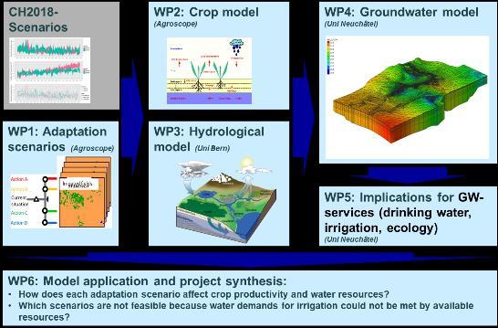 Quantitative Bewertung von Klima- und Bewirtschaftungsänderungen auf Erträge und Wasserressourcen im Berner Seeland Sektoren Räumliche und zeitliche Auflösung Landwirtschaft, Wasserwirtschaft