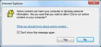 Bei der Verwendung von Windows 7 Falls die Meldung File Download - Security Warning erscheint, klicken Sie auf Run.