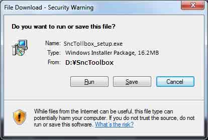 Gehen Sie in diesem Fall folgendermaßen vor: Beispiel: SNC-Toolbox Falls das Popup-Fenster AutoPlay erscheint, wenn eine CD-ROM in das CD-ROM-Laufwerk eingelegt wird, klicken Sie auf Install or run