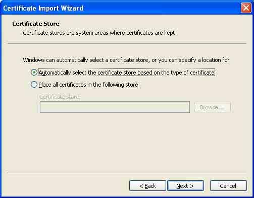 3 Klicken Sie auf Next. So entfernen Sie ein installiertes CA-Zertifikat 1 Klicken Sie im Internet Explorer in der angegebenen Reihenfolge auf Tools, Internet options, Content tab und Certificates.