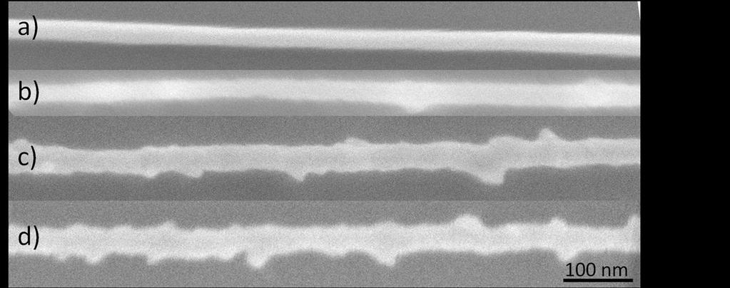 To check the possible influence of the substrate on the nanowire stability during annealing, Bi nanowires with initial diameter of ~ 30 nm were transferred onto thin carbon films of Cu-lacey TEM