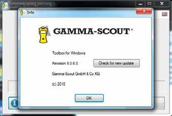 DATA EADING WINDOWS 57 7. Clicking on Set time & date will overwrite Gamma-Scout s internal clock with the current settings from the PC clock 8.