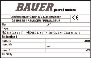 Katalog Getriebemotoren Edition 0/0 Seite Aufbau der Typenbezeichnung Stirnrad-Getriebemotorenreihe-BG