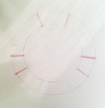 Schritt 1: Nehmen Sie für die Vorzeichnung am besten einen Zirkel oder einen Teller, damit die beiden Kreise wirklich rund und in richtiger