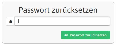 1.9.3 Passwort erstellen Um für den neuen Benutzer ein Passwort zu erstellen muss man auf der Anmeldeseite auf «Passwort zurücksetzten» klicken.