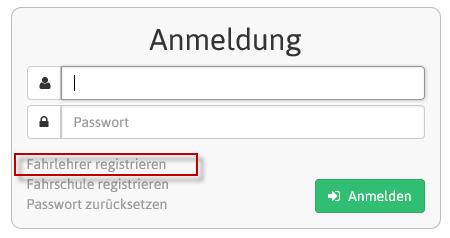 «Fahrlehrer registrieren»: Zur Registrierung als Fahrlehrer benötigen Sie zusätzlich: Ihre