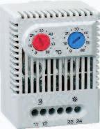 Zwillings-Thermostat Serie ZR 011 Öffner und Schließer in einem Gerät Getrennt einstellbare Temperaturen Hohes Schaltvermögen Klemmen leicht zugänglich Clip-Befestigung Regeln Zwei Thermostate in