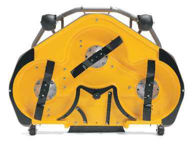 Mähdecks Ausstattung Mähdecks Verstärkter Schutzrahmen (ab 100 Combi) Griff Der Rahmen dient auch als Griff zum einfachen Anheben in die Reinigungsposition.