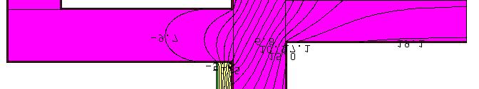 Schnittzeichnung horizontal Isothermendarstellung [W/mK] [W/mK] Kellerwand