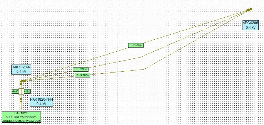 4.4 Weitere neue Funktionen 4.4.1 Behandlung paralleler Kabel Parallele Kabel, welche die gleichen Knoten miteinander verbinden, liegen nun nicht mehr übereinander, sondern werden beim Export auseinandergezogen.